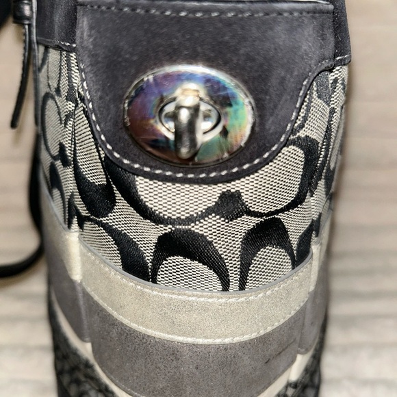 Coach Black and Gray Patterned Tote - Picture 4 of 12